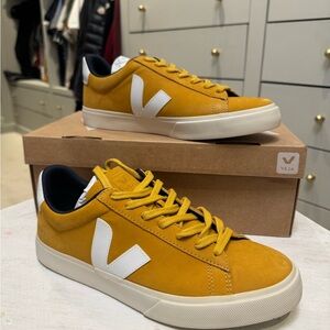 Veja Yellow and White Sneakers Classic Court Style